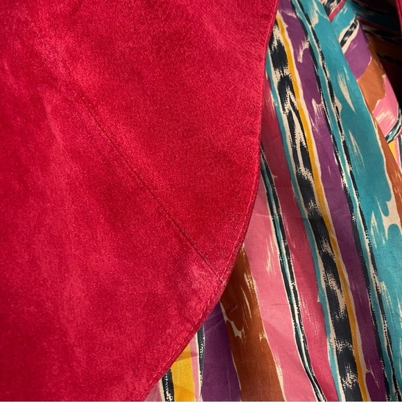 CHIA Vintage Moto Leather Jacket Red - Picture 10 of 15